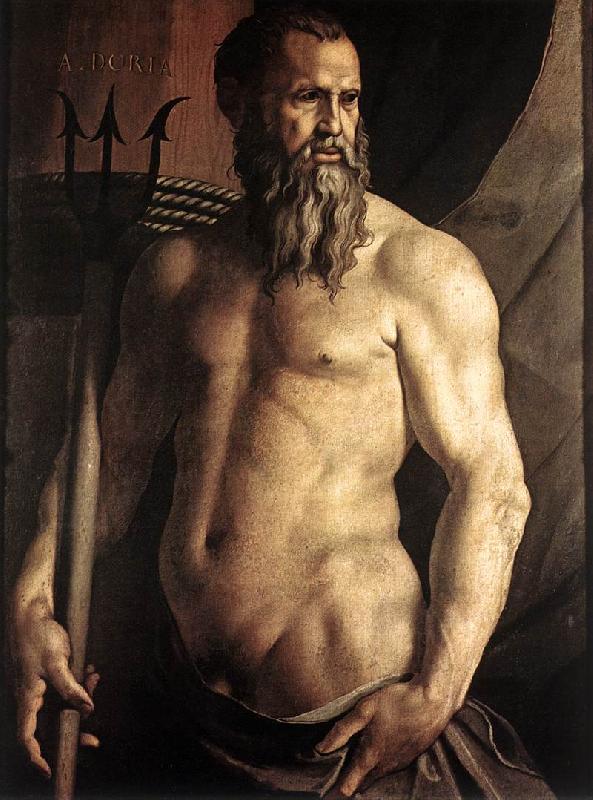 BRONZINO, Agnolo Portrait of Andrea Doria as Neptune df oil painting picture